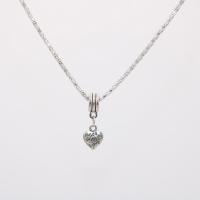 Zinc Alloy Necklace, Heart, silver color plated, for woman, silver color .5 Inch 