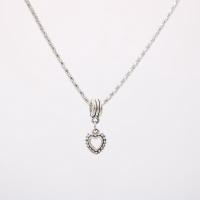 Zinc Alloy Necklace, Heart, silver color plated, for woman, silver color .5 Inch 