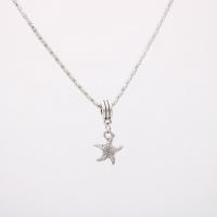 Zinc Alloy Necklace, Starfish, silver color plated, for woman, silver color .5 Inch 