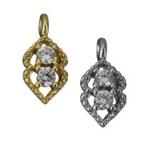 Cubic Zirconia Brass Pendants, plated, with cubic zirconia Approx 1.5mm 