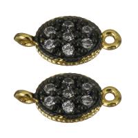 Cubic Zirconia Micro Pave Brass Connector, gold color plated, micro pave cubic zirconia & 1/1 loop Approx 1mm 