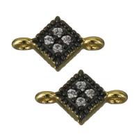 Cubic Zirconia Micro Pave Brass Connector, gold color plated, micro pave cubic zirconia & 1/1 loop Approx 1mm 