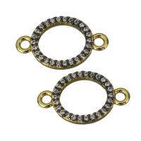 Cubic Zirconia Micro Pave Brass Connector, gold color plated, micro pave cubic zirconia & 1/1 loop Approx 1.5mm 