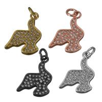 Animal Brass Pendants, Bird, plated, micro pave cubic zirconia Approx 3mm 