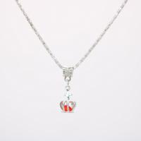 Crystal Zinc Alloy Necklace, with Crystal, silver color plated, Korean style & for woman .5 Inch 