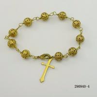 Brass Bracelets, Cross, hollow 8mm Approx 7.5 Inch 