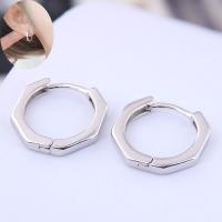 Brass Huggie Hoop Earring, plated, fashion jewelry & for woman 15mm 