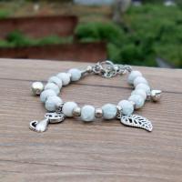 Porcelain Bracelets, with Zinc Alloy, antique silver color plated, Unisex Approx 7.5 Inch 