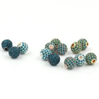 Rhinestone Zinc Alloy Beads, Round, plated, with rhinestone 8mm Approx 2mm 