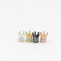 Rhinestone Zinc Alloy Beads, Crown, plated, with rhinestone Approx 2mm 