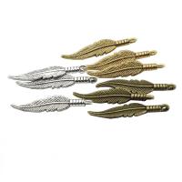 Zinc Alloy Feather Pendants, plated, DIY 