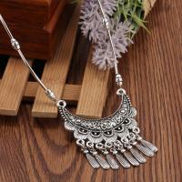 Zinc Alloy Necklace, plated, fashion jewelry & for woman, silver color 