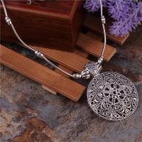 Zinc Alloy Necklace, plated, fashion jewelry & for woman & hollow, silver color 