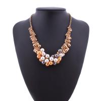 Zinc Alloy Necklace, with Plastic Pearl, plated, fashion jewelry & for woman 