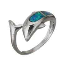 Anillo de Plata Ley, plata de ley 925, con Ópalo, chapado en color de plata, Joyería & para mujer, 13mm, tamaño:7, Vendido por UD