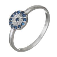 Befestigter Zirkonia Sterlingsilber Fingerring, 925 Sterling Silber, silberfarben plattiert, Micro pave Zirkonia & für Frau, 7mm, Größe:6, verkauft von PC