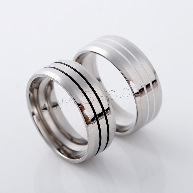 Titanium Steel Finger Ring, Unisex & different size for choice & enamel, more colors for choice, Sold By PC