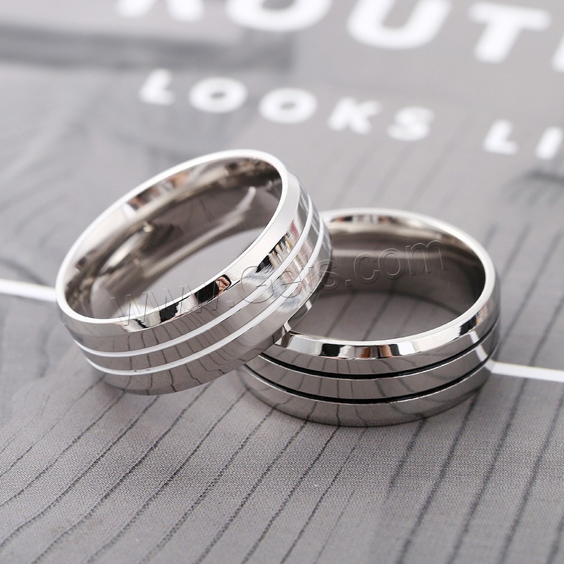 Titanium Steel Finger Ring, Unisex & different size for choice & enamel, more colors for choice, Sold By PC