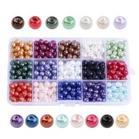 Gemischte Glasperlen, Glas, Einbrennlack, Modeschmuck & DIY, gemischte Farben, 8mm, Bohrung:ca. 1mm, 510PCs/Box, verkauft von Box