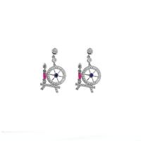 Cubic Zirconia Micro Pave Brass Earring, Korean style & micro pave cubic zirconia & for woman 