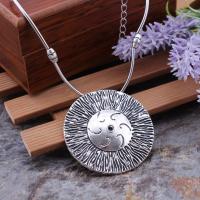 Zinc Alloy Necklace, with 5cm extender chain, plated, fashion jewelry & for woman, silver color, 47*47mm .1 Inch 