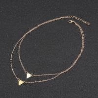 Zinc Alloy Necklace, plated, Double Layer & fashion jewelry & for woman, golden 