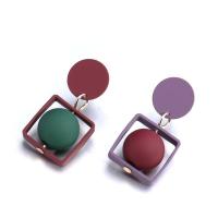 alliage de zinc Boucles d'oreilles asymétriques, Placage, bijoux de mode & pour femme, multicolore, 32*15mm, Vendu par paire