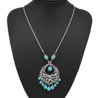 Collier turquoise en alliage de Zinc , avec turquoise, Placage, bijoux de mode & pour femme, plus de couleurs à choisir, Vendu par brin