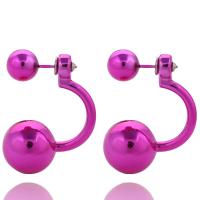 Plastic Pearl Split Earring, with Zinc Alloy, plated, for woman 16mm,8mm 