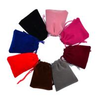 Velvet Jewelry Pouches Bags, Velveteen, portable & durable, mixed colors 