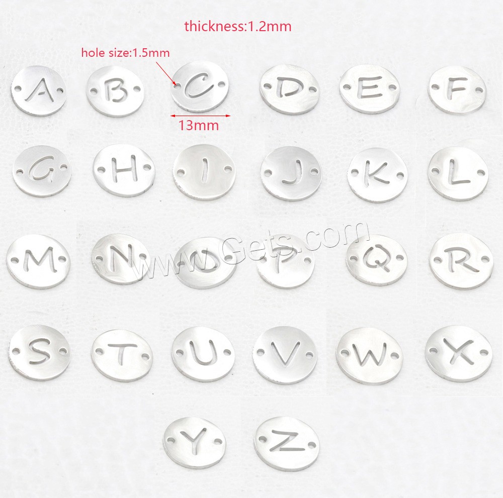 Stainless Steel Charm Connector, polished, different styles for choice & 1/1 loop, more colors for choice, 13mm, Hole:Approx 1.5mm, 20PCs/Bag, Sold By Bag