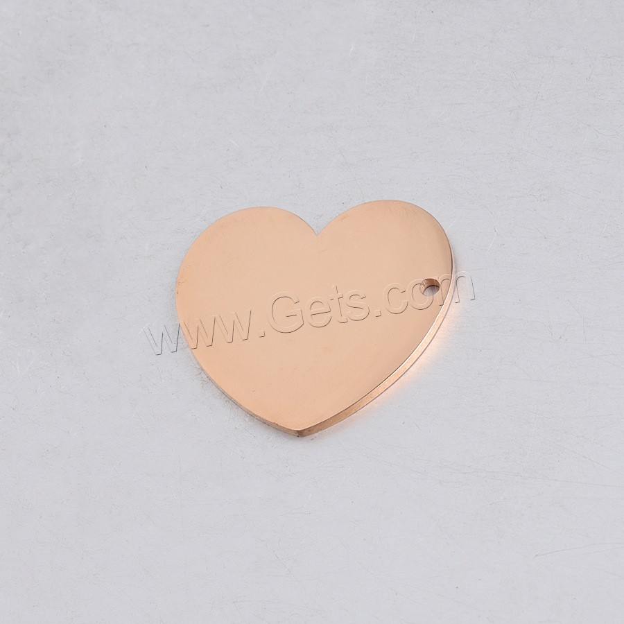 Stainless Steel Heart Pendants, polished, different size for choice, more colors for choice, Hole:Approx 1.5-1.8mm, 20PCs/Bag, Sold By Bag