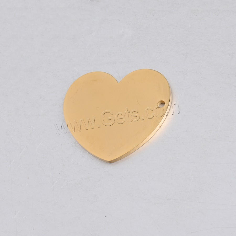 Stainless Steel Heart Pendants, polished, different size for choice, more colors for choice, Hole:Approx 1.5-1.8mm, 20PCs/Bag, Sold By Bag