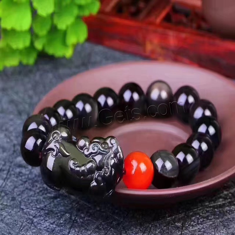 Agate multicolore bracelet, avec agate rouge, bête sauvage Fabuleuse, gravé, poli & unisexe & normes différentes pour le choix, couleurs mélangées, Longueur:Environ 8 pouce, Vendu par brin