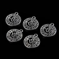 Zinc Alloy Hollow Pendants, plated, DIY, silver color, 18mm 