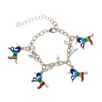 alliage de zinc bracelet, Placage, bijoux de mode & pour les enfants & émail, multicolore, 22*18mm pouce, Vendu par brin