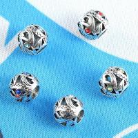 Rhinestone Zinc Alloy Beads, plated, DIY & with rhinestone 11*9mm 