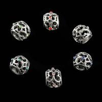 Rhinestone Zinc Alloy Beads, plated, DIY & with rhinestone 11*9mm 