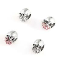 Rhinestone Zinc Alloy Beads, plated, DIY & with rhinestone 13*7mm 