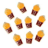 Zink Legierung Emaille Anhänger , Zinklegierung, Französisch Fries, plattiert, DIY, goldfarben, 23*14mm, 10PCs/Tasche, verkauft von Tasche