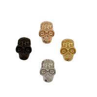 perla de cobre, metal, Calavera, chapado, Bricolaje, más colores para la opción, 13x9x7mm, agujero:aproximado 3mm, aproximado 10PCs/Grupo, Vendido por Grupo