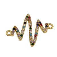 Cubic Zirconia Micro Pave Brass Connector, gold color plated, micro pave cubic zirconia & 1/1 loop Approx 1mm, Approx 