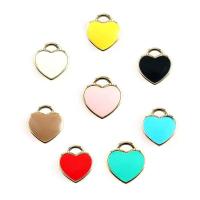 Colgantes de Aleación de Zinc en Forma de Corazón, chapado, Bricolaje & esmalte, más colores para la opción, 11*12mm, 10PCs/Bolsa, Vendido por Bolsa