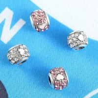 Rhinestone Zinc Alloy Beads, plated, DIY & enamel & with rhinestone 11*9mm 