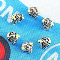 Rhinestone Zinc Alloy Beads, plated, DIY & enamel & with rhinestone 11*10mm 