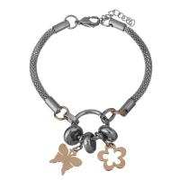 Bracelet en acier inoxydable, avec 1Inch chaînes de rallonge, Placage, bracelet à breloques & pour femme  4.5mm Environ 8 pouce, Vendu par brin