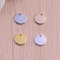 Bijoux pendentifs en laiton, Plat rond, Placage, Couleur aléatoire, 10mm Environ 1mm Vendu par sac