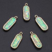 Artificial-Opal Pendentif, avec laiton, Placage de couleur d'or Environ 1.7mm, Vendu par PC