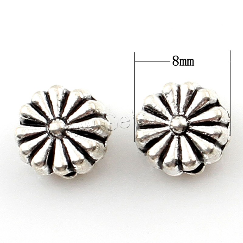 Abalorios de Aleación de Zinc en Forma Flor, chapado, más colores para la opción, 8x8x5mm, agujero:aproximado 1.5mm, aproximado 500PCs/Bolsa, Vendido por Bolsa