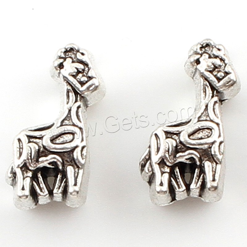 Zinc Alloy Animal Beads, Giraffe, plated, more colors for choice, 11x12x8mm, Hole:Approx 4mm, Approx 125PCs/Bag, Sold By Bag